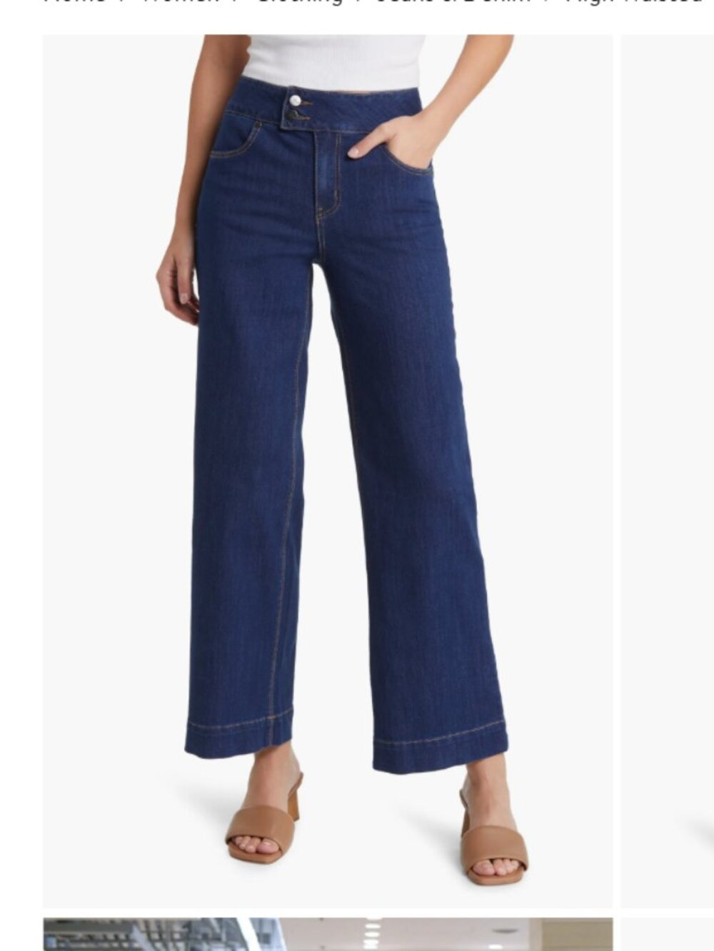 NWT 1822 Denim Two-Button High Waist Wide Leg Jeans Quinlin